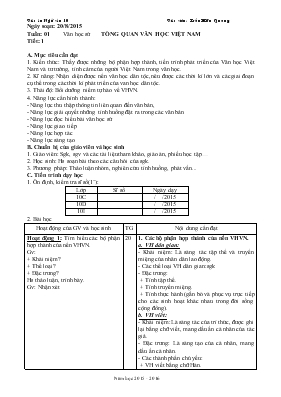 Giáo án Ngữ văn 10 - Giáo viên Trần Hữu Quang